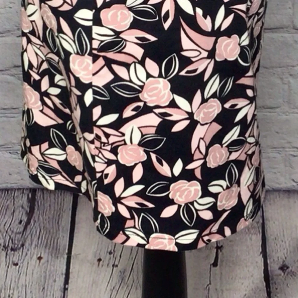 Ann Taylor LOFT Petites Stretch Twill Black & Blush Pink Mini Skirt 8P